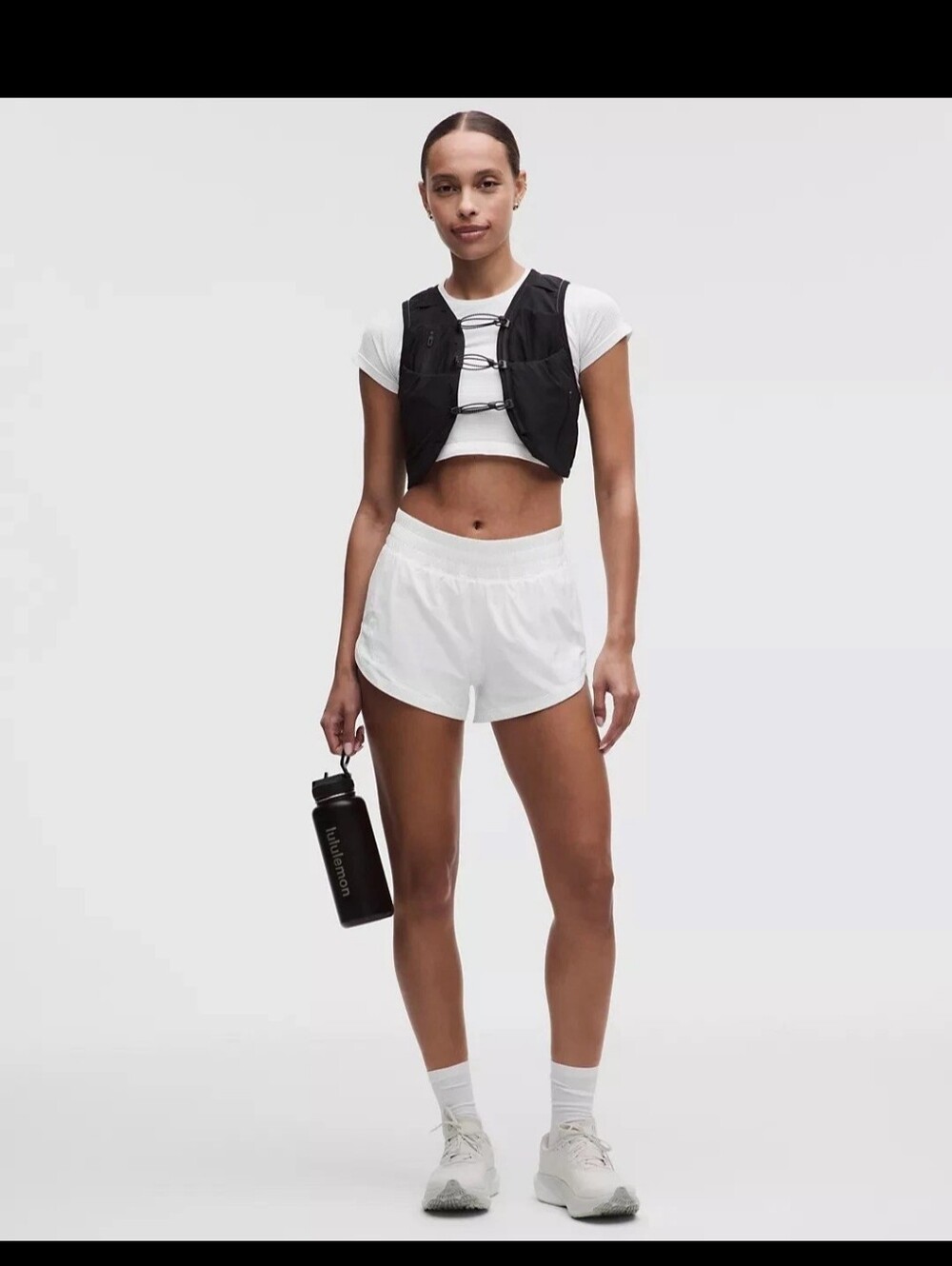 Lululemon Track That MR Lined Short 5" White Size 8 LW7AVKS NWT